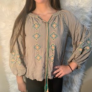 GREEN LONG SLEEVE TOP